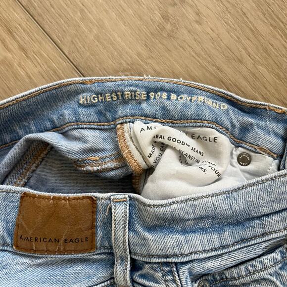 American Eagle Women’s Highest Rise 90s Boyfriend Jeans Sz 0 - Picture 4 of 8